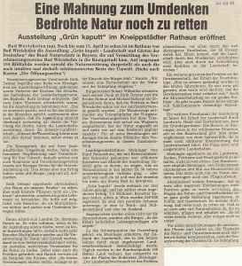 Mindelheimer Zeitung: Ausstellungseröffnung "Grün kaputt"