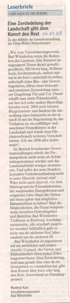 "Akte Müller": Leserbrief