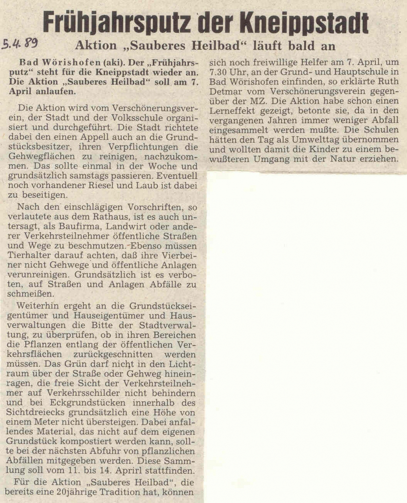 Mindelheimer Zeitung: Frühjahrsputz der Kneippstadt