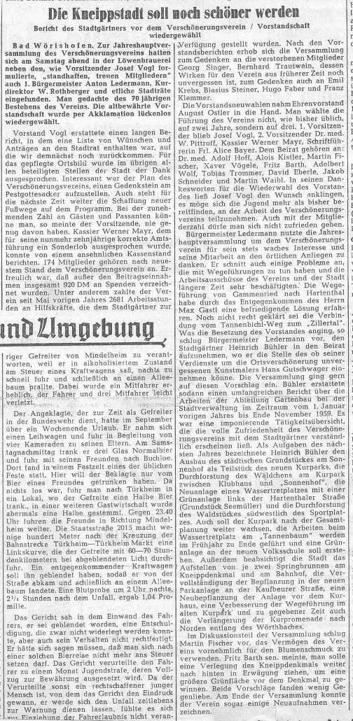 Mindelheimer Zeitung: Bericht Jahreshauptversammlung - Die Kneippstadt soll noch schöner werden