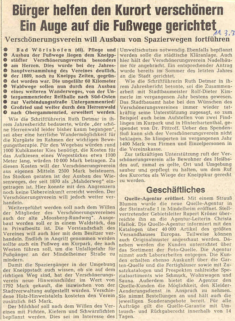Mindelheimer Zeitung: Bürger helfen den Kurort verschönern