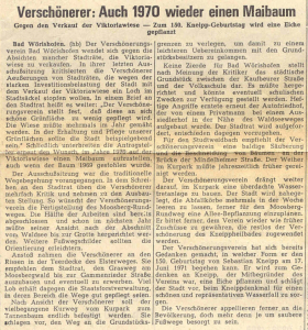 Mindelheimer Zeitung:Verschönerer - Auch 1970 wieder ein Maibaum