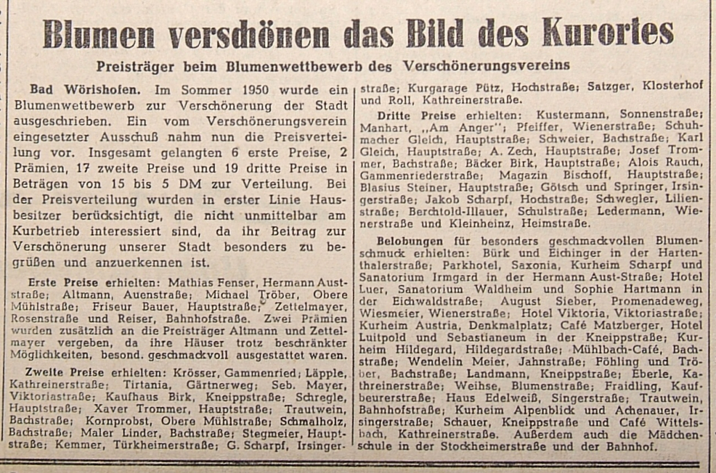Mindelheimer Zeitung: Blumen verschönen das Bild des Kurorts
