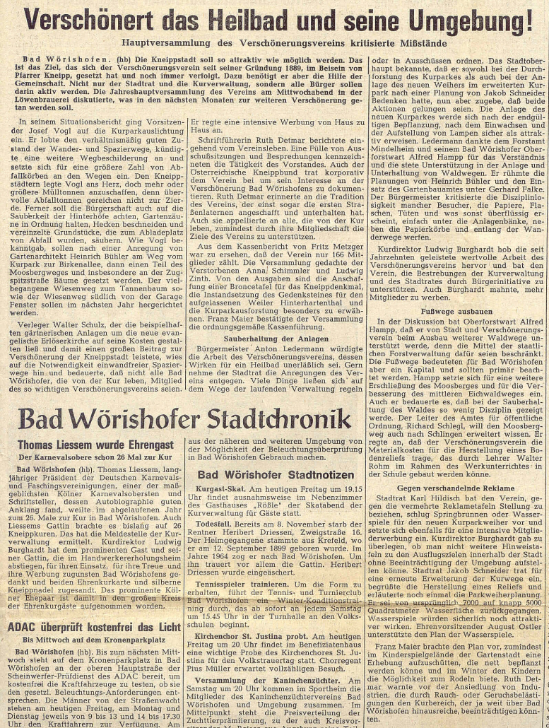  	  Mindelheimer Zeitung: Verschönert das Heilbad und seine Umgebung! (Bericht Hauptversammlung)