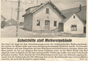 Mindelheimer Zeitung: Schutzhütte statt Molkereigebäude