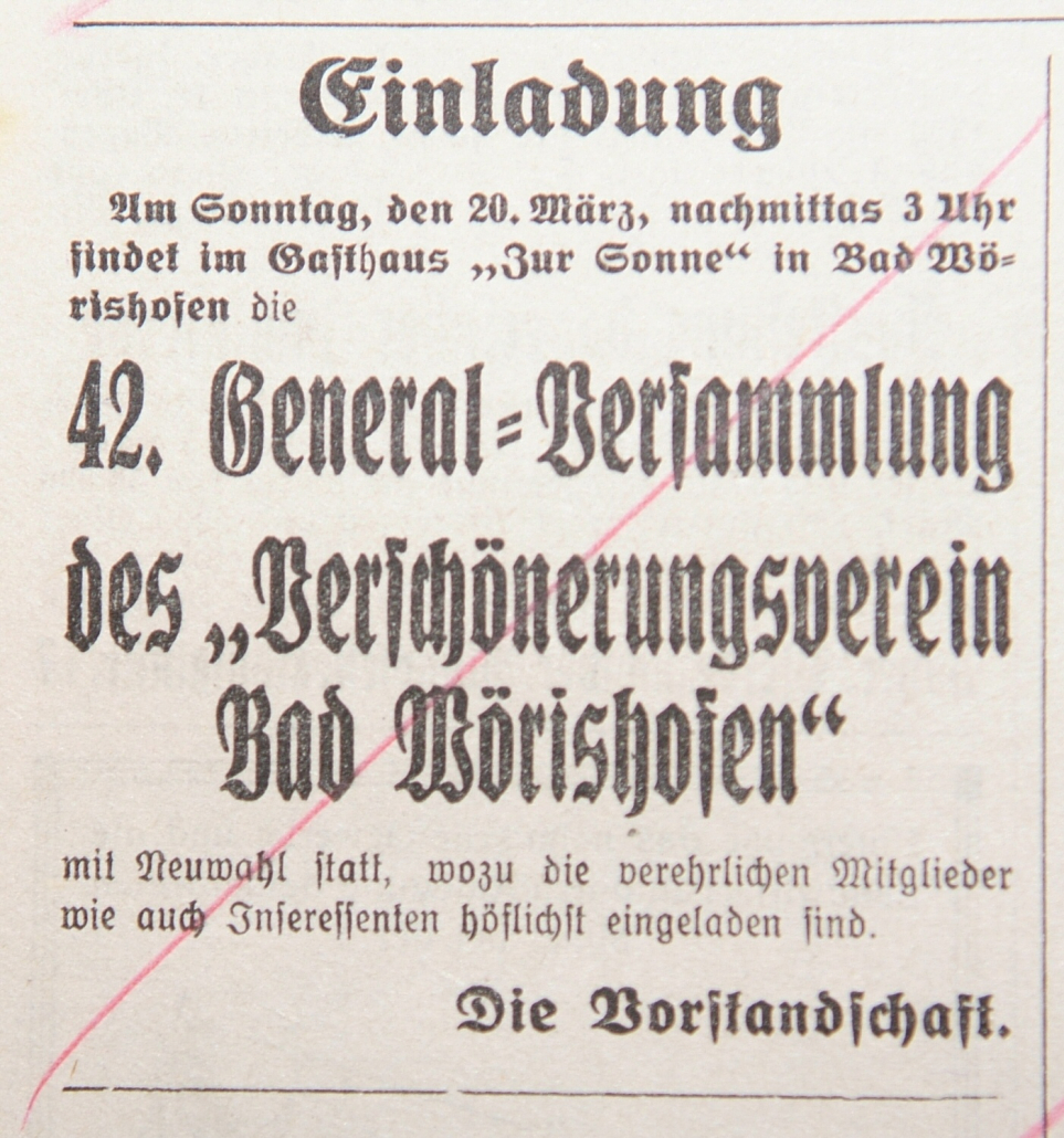 Einladung Generalversammlung
