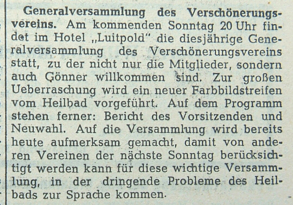 Mindelheimer Zeitung: Aufruf zur Generalversammlung