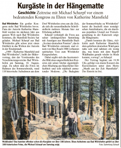 Mindelheimer Zeitung / 08.08.2019: Kurgäste in der Hängematte - eine Zeitreise