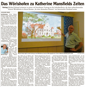 Mindelheimer Zeitung / 28.08.2019: Vortrag: BW zu Katherine Mansfields Zeiten