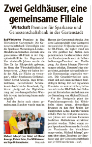 Mindelheimer Zeitung / 04.10.2019: Historische Aufnahmen für die Bank-Filiale