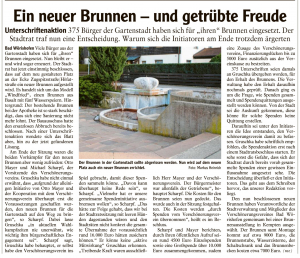 Mindelheimer Zeitung / 21.02.2020: Ein neuer Brunnen - und getrübte Freude