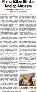 Mindelheimer Zeitung / 17.08.2020: Filmschätze für das Kneipp-Museum