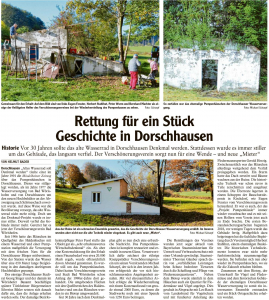 Mindelheimer Zeitung / 12.11.2020: Dorschhausen - Rettung für ein Stück Geschichte
