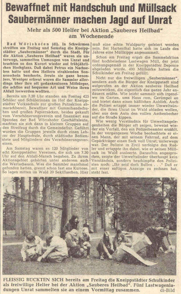 Mindelheimer Zeitung: Bewaffnet mit Handschuh und Müllsack