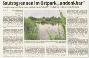 Mindelheimer Zeitung: Sautrogrennen im Ostpark "undenkbar"