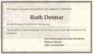 Nachruf Ruth Detmar 2