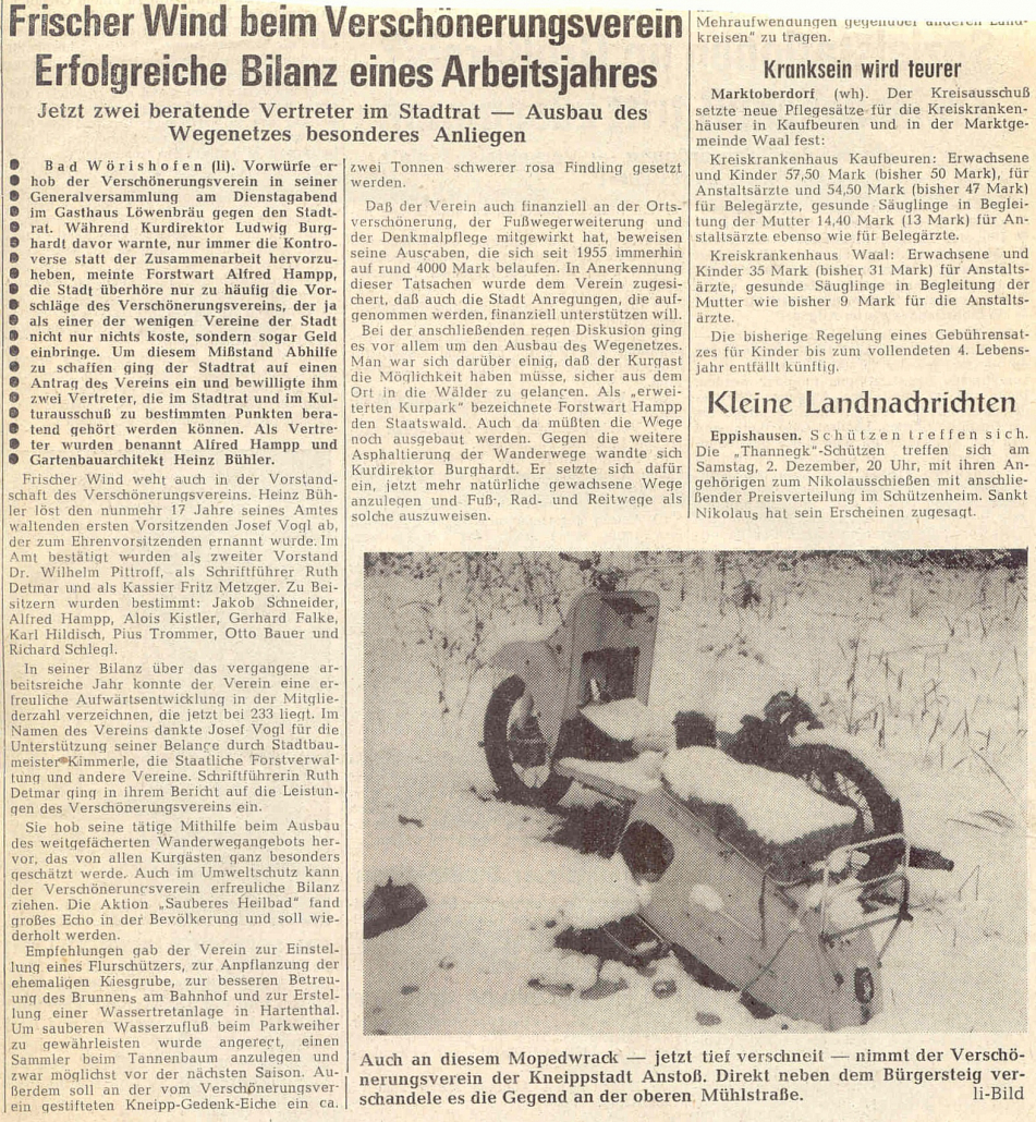 Mindelheimer Zeitung: Frischer Wind beim Verschönerungsverein (Bericht Jahreshauptversammlung)