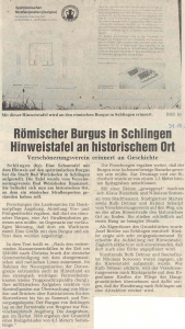 Mindelheimer Zeitung: Römischer Burgus in Schlingen