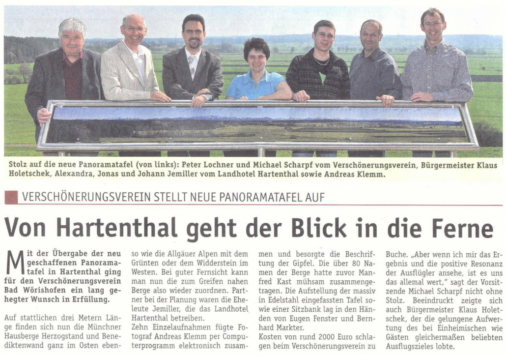 Gästezeitung: 052011: Von Hartenthal geht der Blick in die Ferne