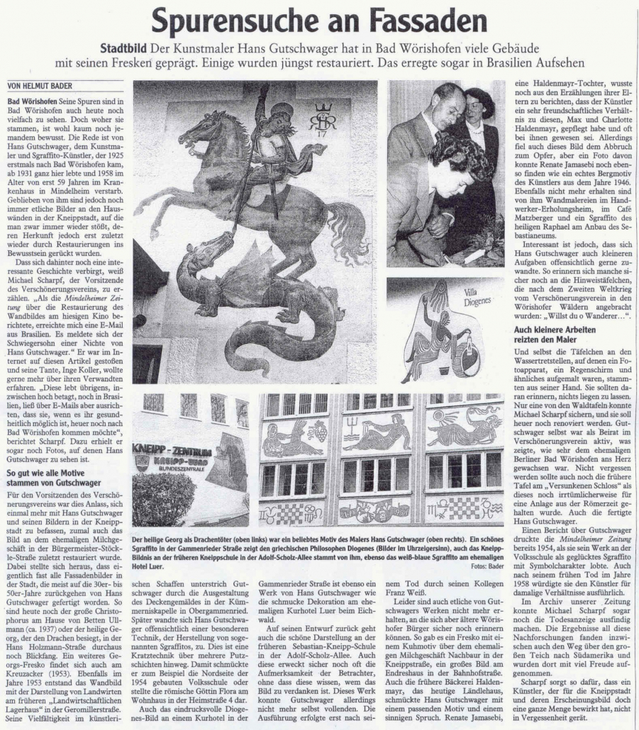 Mindelheimer Zeitung 02.07.2011: Spurensuche an Fasaden
