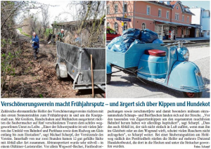Mindelheimer Zeitung / 20.04.2018: Verschönerungsverein macht Frühjahrsputz