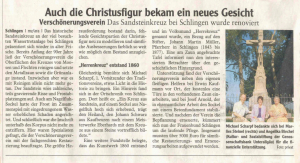 Mindelheimer Zeitung: Auch die Christusfigur bekam ein neues Gesicht