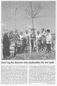 Mindelheimer Zeitung: Zum Tag des Baumes eine Lindenallee für die Stadt