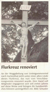 Mindelheimer Zeitung: Flurkreuz renoviert