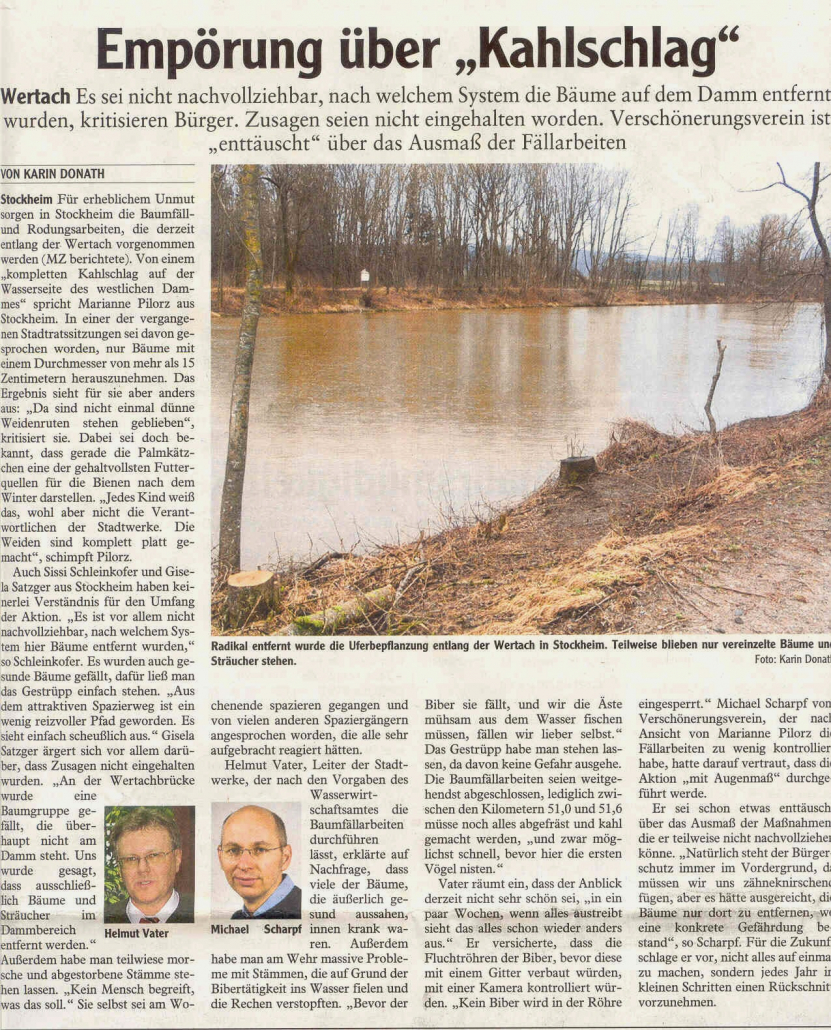 Mindelheimer Zeitung: Empörung über "Kahlschlag"
