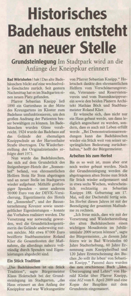 Historisches Badehaus entsteht an neuer Stelle Teil 1)
