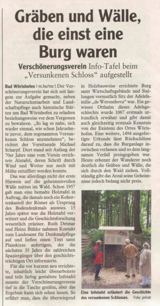 Mindelheimer Zeitung: Gräben und Wälle, die einst eine Burg waren