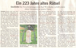 Mindelheimer Zeitung / 01.10.2014: "Ein 223 Jahre altes Rätsel"