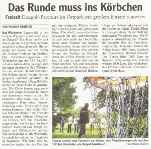 Mindelheimer Zeitung / 11.08.2016: "Das Runde muss ins Körbchen"