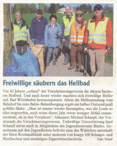 Mindelheimer Zeitung / 20.04.2014: "Freiwillige säubern Heilbad"