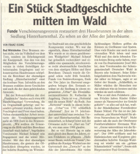 Mindelheimer Zeitung / 25.04.2015: "Ein Stück Stadtgeschichte mitten im Wald"
