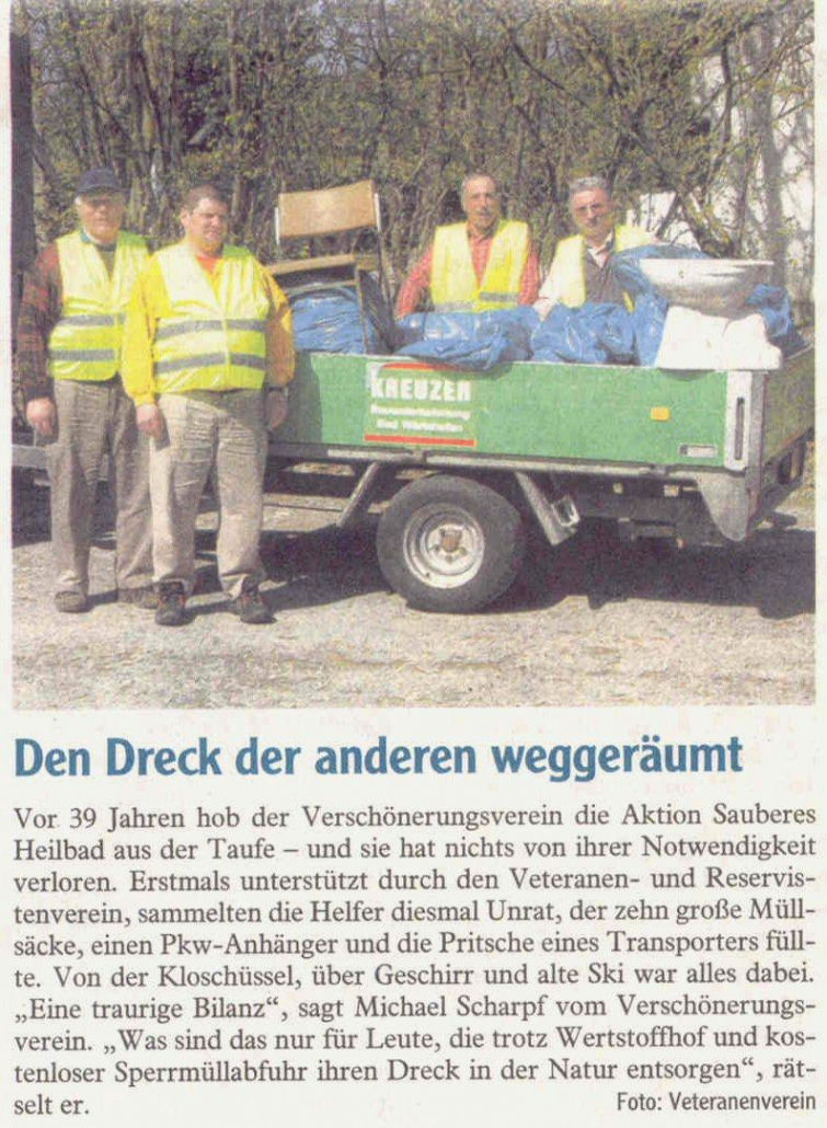 Mindelheimer Zeitung 29.04,2011: Den Dreck der anderen wegräumen