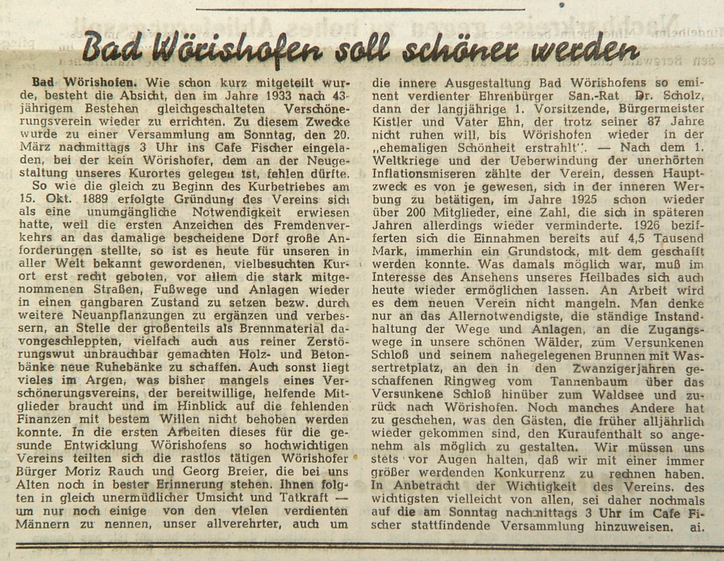 Mindelheimer Zeitung: Bad Wörishofen soll schöner werden