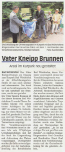 Unterallgäuer Rundschau / 13.08.2014: Vater KneippBrunnen - Areal neu gestaltet