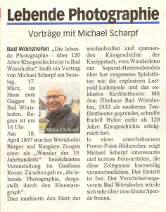 Unterallgäuer Rundschau / 14.03.2018: Lebende Photographie. Vorträge mit Michael Scharpf
