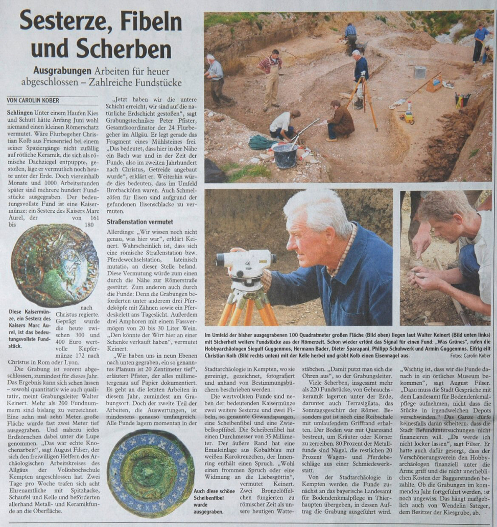 Sesterze, Fibeln und Scherben