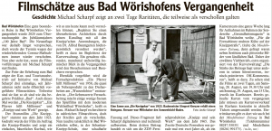 Mindelheimer Zeitung / 16.08.21: Filmschätze aus Bad Wörishofens Vergangenheit