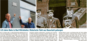 Mindelheimer Zeitung 14.09.21: 125 Jahre Bahn in BW - Historische Tafel geborgen