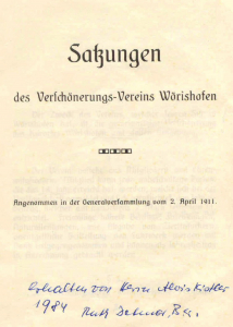 Historische Satzung von 1911 -2