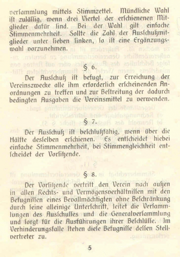 Historische Satzung von 1911 5