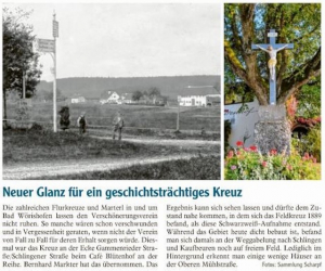 Mindelheimer Zeitung / 09.11.21: Neuer Glanz für ein geschichtsträchtiges Kreuz