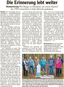Mindelheimer Zeitung / 30.04.22: Celida Menotti - die Erinnerung lebt weiter