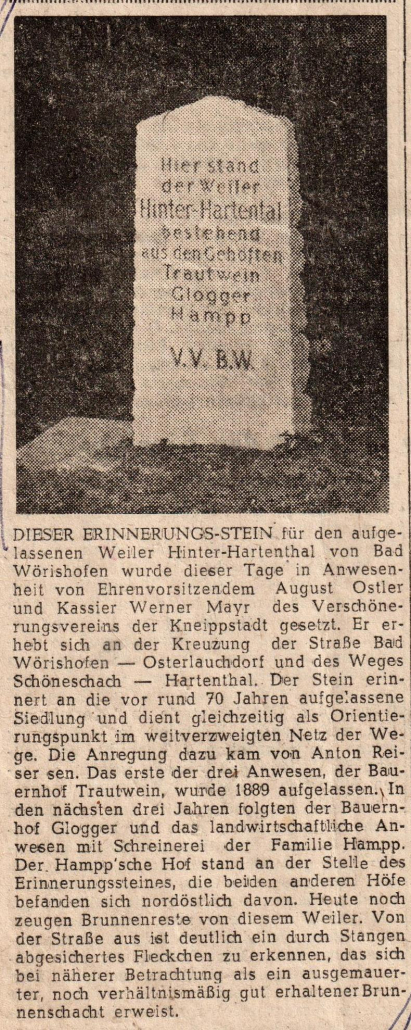 MZ 1960: Erinnerungsstein Weiler Hinter-Hartental